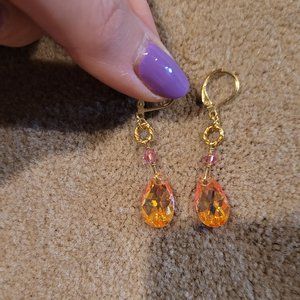 Orange Gem Earrings